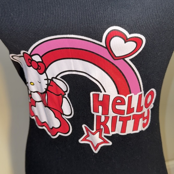 Hello Kitty Sanrio Retro Black Tank Top Juniors size Large slim fit - Picture 7 of 11
